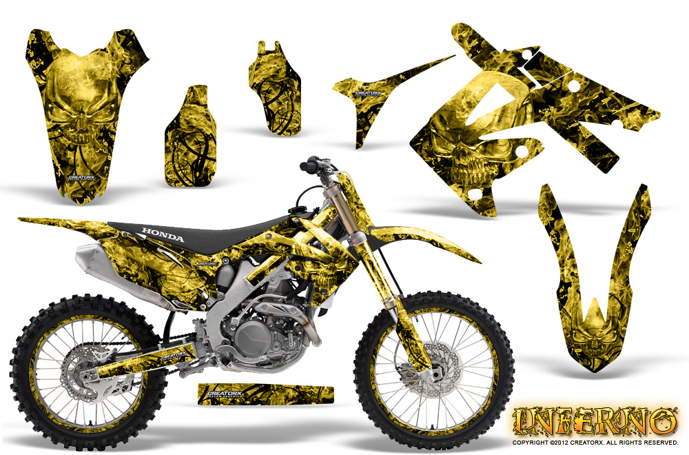 Honda CRF250 10-12 CRF450 09-12 Graphics Inferno Yellow NP Rims